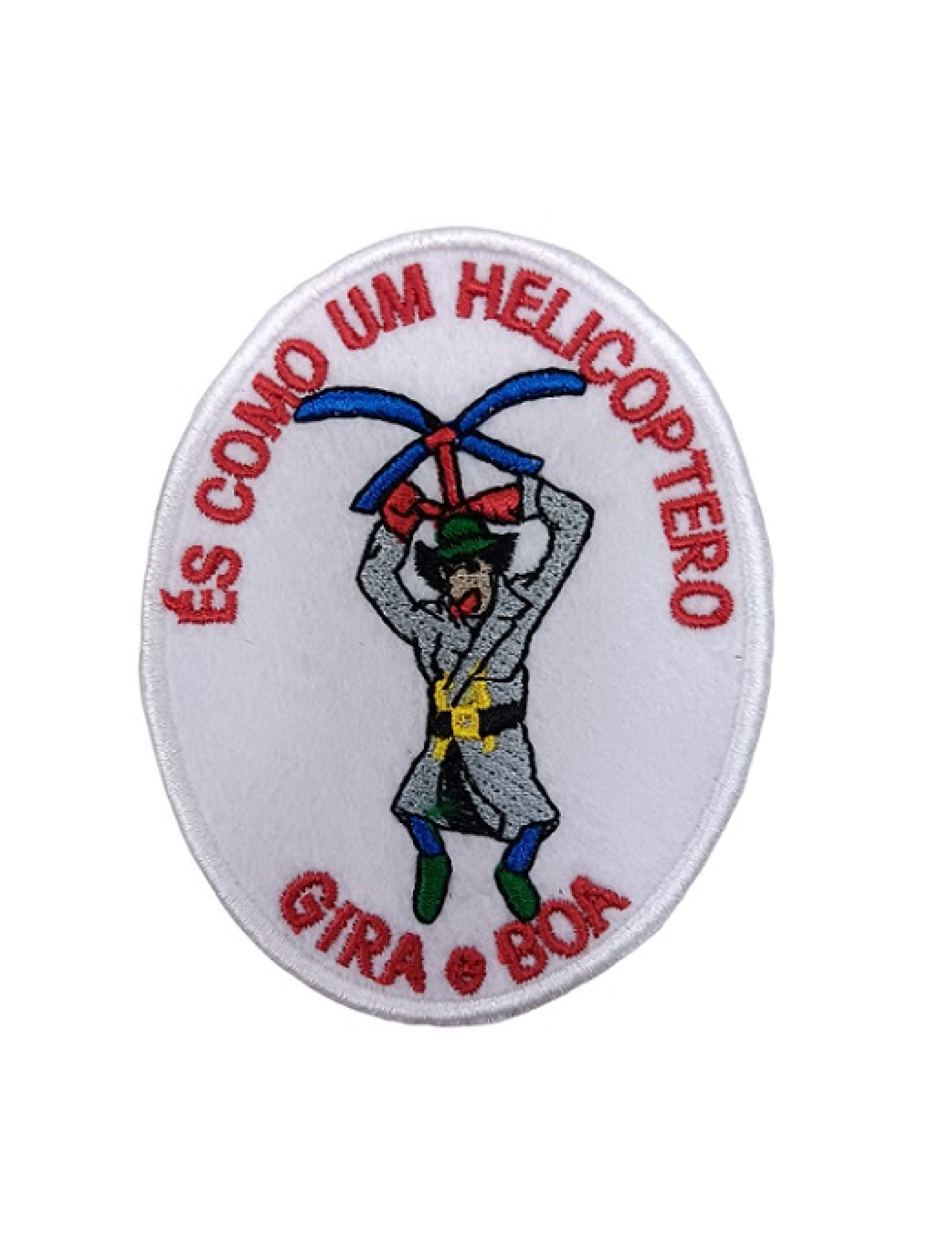 És como um helicóptero... Gira e boa 